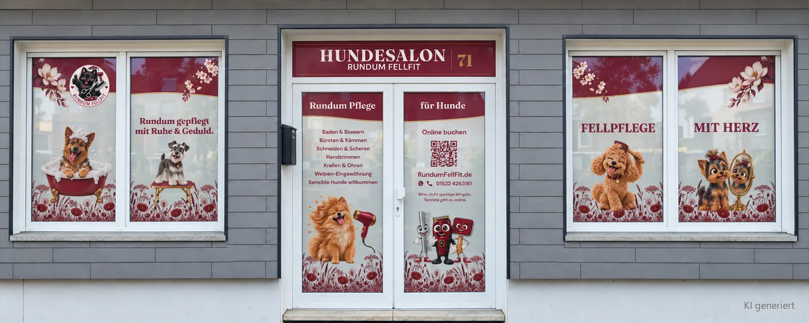 Der neue Hundesalon RundumFellFit an der Thüringer Straße 71 in Oberhausen, ebenerdiges Ladenlokal